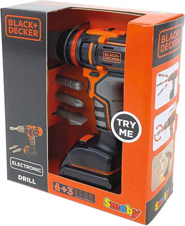 SMOBY Black and Decker aku šroubovák/vrtačka dětské nářadí na baterie Světlo - obrázek 2