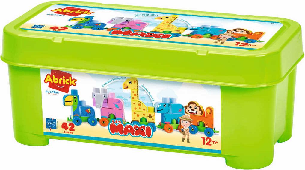 Ecoiffier ECOIFFER Baby kostky Abrick Maxi vláček ZOO STAVEBNICE v boxu plast - obrázek 1