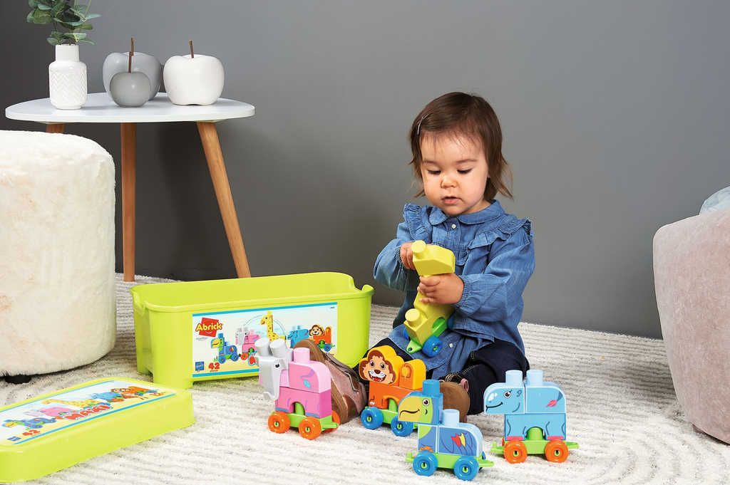 Ecoiffier ECOIFFER Baby kostky Abrick Maxi vláček ZOO STAVEBNICE v boxu plast - obrázek 2