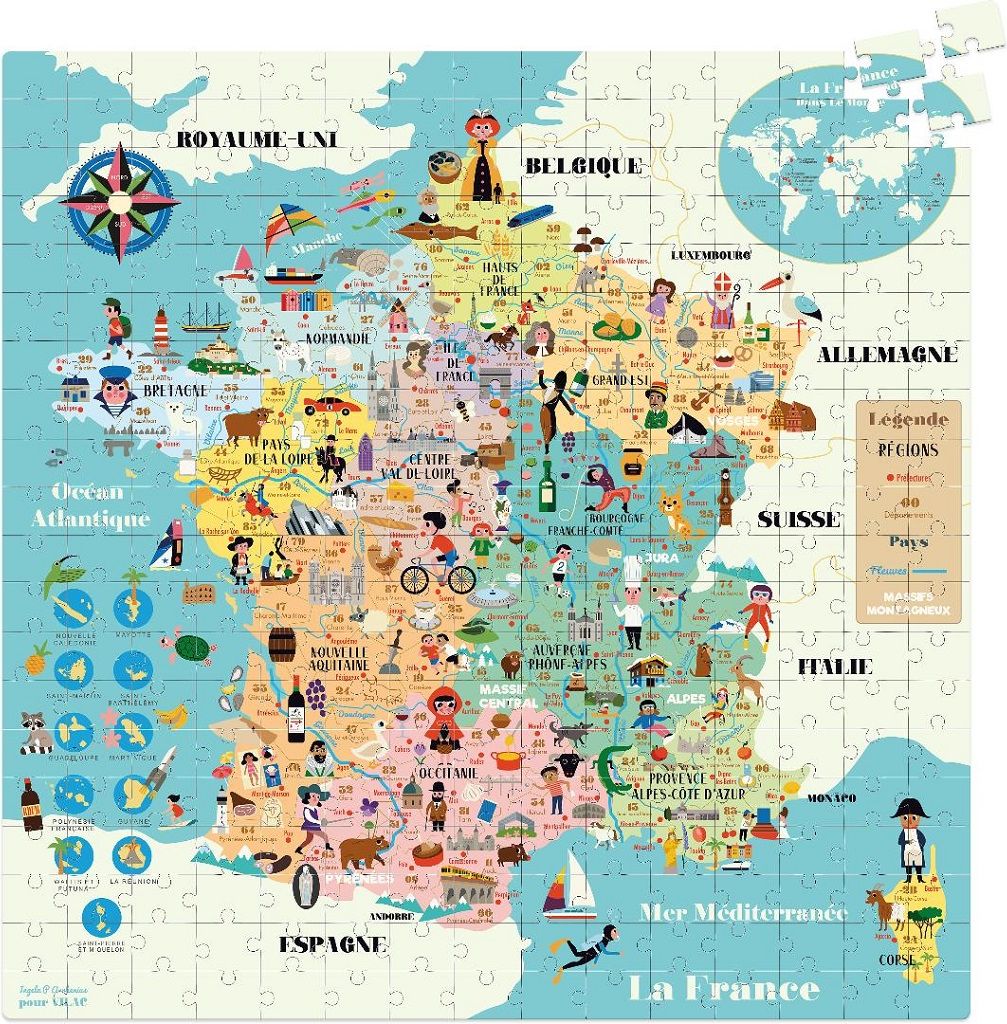 Vilac Puzzle Mapa Francie 300 dílků - obrázek 1