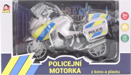Motorka policejní kovová 12 cm - obrázek 1