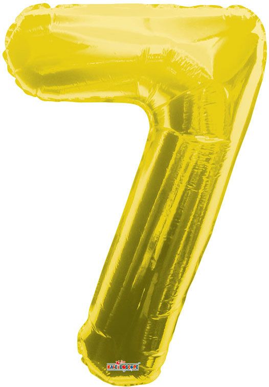Dudlu Party balonek nafukovací 86cm Číslice 7 zlatý velký foliový vzduch i helium - obrázek 1