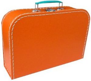KAZETO Kufr dětský oranžový 30x21x10cm šitý lepenkový - obrázek 1