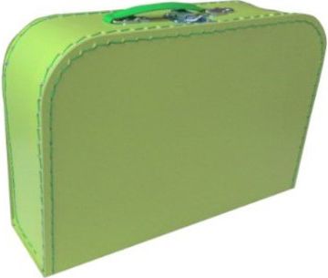 KAZETO Kufr dětský zelený 30x21x10cm šitý lepenkový - obrázek 1