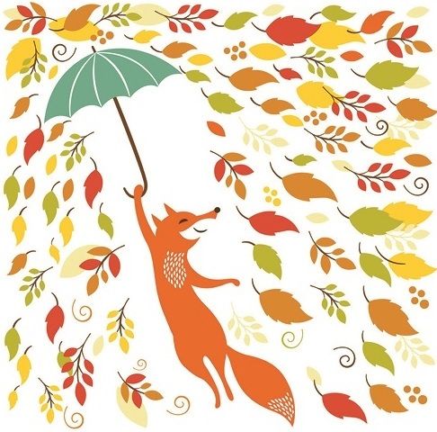 Dudlu Samolepka na sklo - Liška s deštníkem - obrázek 1