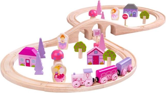 Bigjigs Rail Dřevěná vláčkodráha osmička pro princezny 40 dílů - obrázek 1