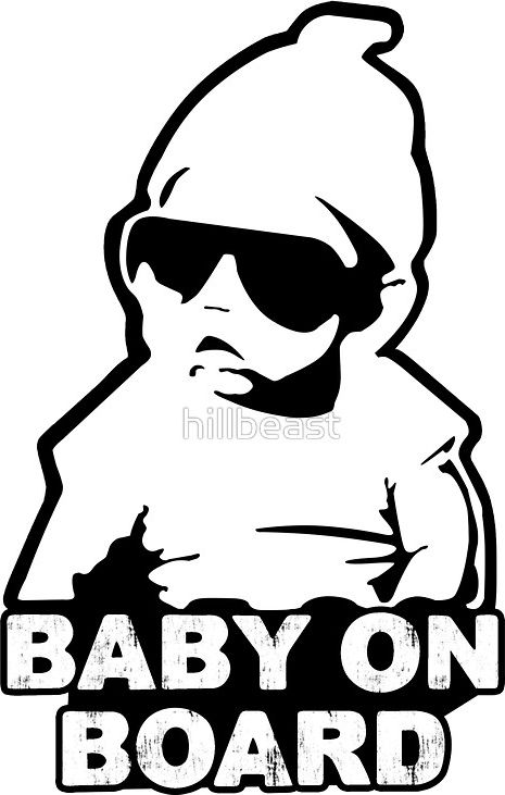 Dudlu Nálepka na sklo auta - Baby on board - bílá - obrázek 1