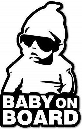 Dudlu Nálepka na sklo auta - Baby on board - bílá - obrázek 2