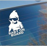 Dudlu Nálepka na sklo auta - Baby on board - bílá - obrázek 3