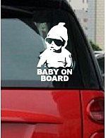 Dudlu Nálepka na sklo auta - Baby on board - bílá - obrázek 4