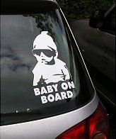 Dudlu Nálepka na sklo auta - Baby on board - bílá - obrázek 5