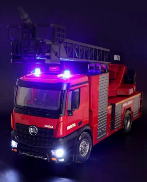 RCobchod Mercedes-Benz Arocs HASIČI 1:14 s žebříkem a stříkačkou, proporcionální,LED, zvuky,RTR - obrázek 1