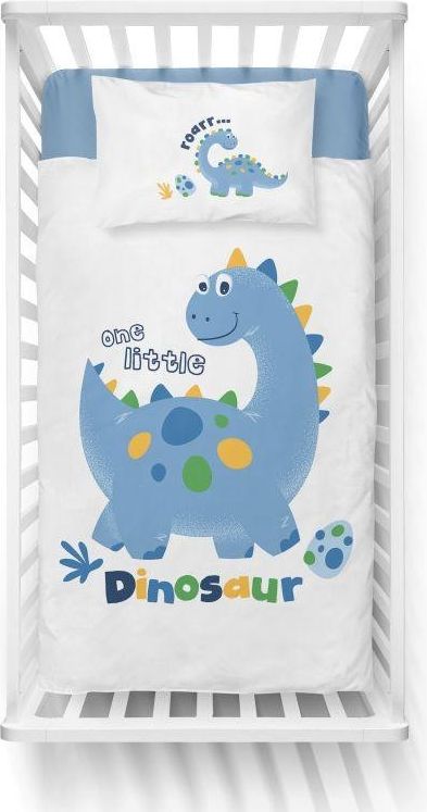 POVLEČENÍ DO POSTÝLKY DINO MODRÁ - BAMBUS - obrázek 2