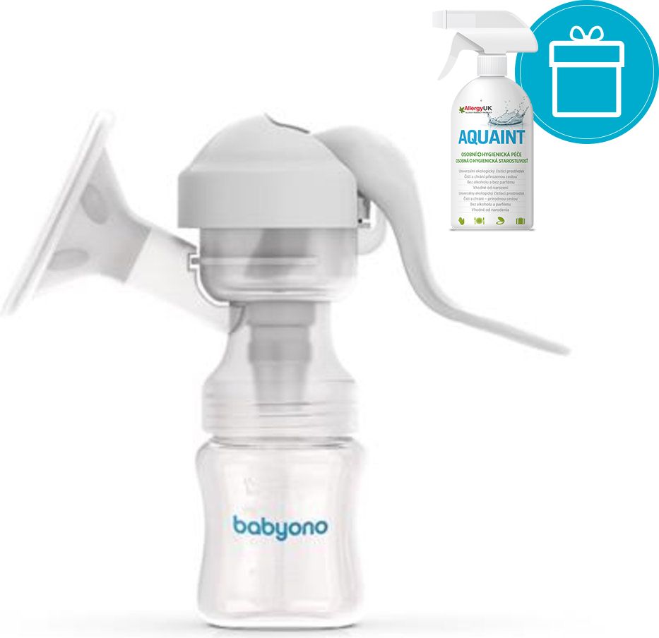 BABYONO Odsávačka mateřského mléka manuální Anatomy + AQUAINT 500 ml - obrázek 1