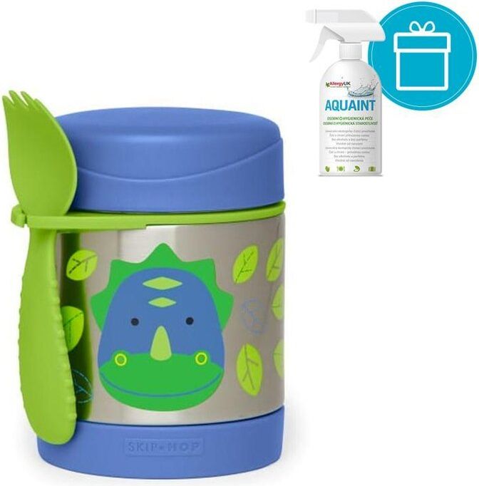 SKIP HOP Zoo Termoska na jídlo se lžičko/vidličkou Dino 325 ml, 3+ + AQUAINT 500 ml - obrázek 1
