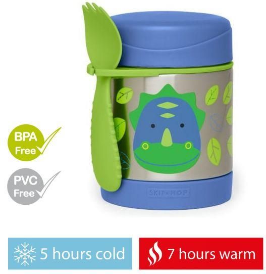 SKIP HOP Zoo Termoska na jídlo se lžičko/vidličkou Dino 325 ml, 3+ + AQUAINT 500 ml - obrázek 2