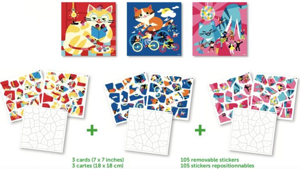 Poppik Samolepkové puzzle Kočičí přátelé - obrázek 2