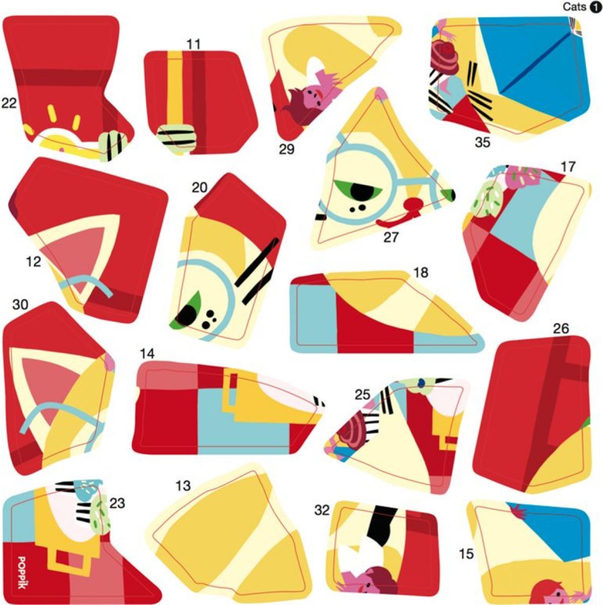 Poppik Samolepkové puzzle Kočičí přátelé - obrázek 4