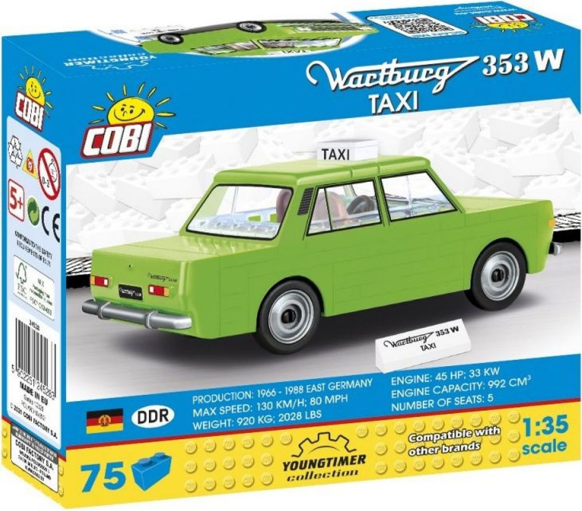 Cobi 24528 Wartburg 353W Taxi 1:35 - obrázek 3