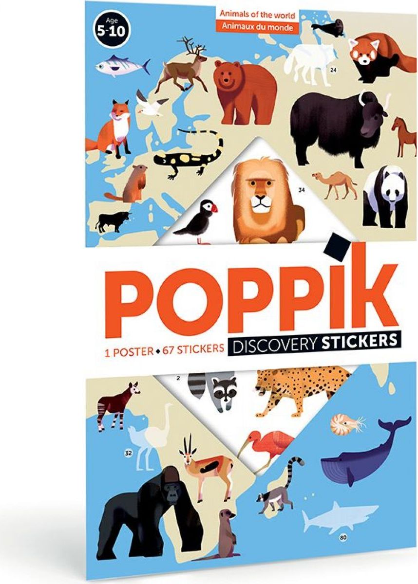 Poppik Samolepkový plakát Zvířata světa - obrázek 1