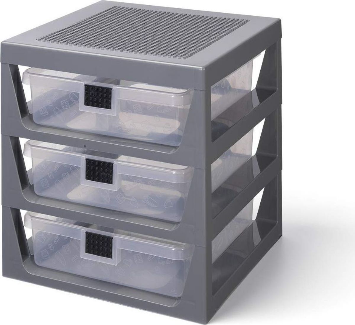 LEGO® Organizér se třemi zásuvkami tmavě šedý - obrázek 1