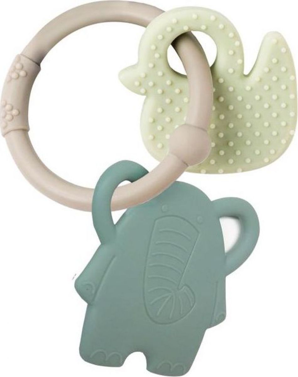 Nattou Kousátko silikonové Lapidou sloník zelený - obrázek 1