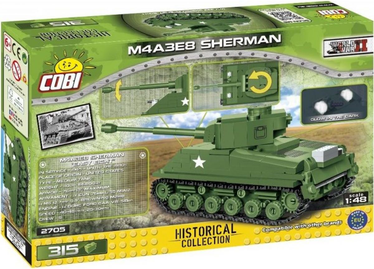 Cobi 2705 Malá armáda II. světová válka Sherman M4A3E8 Easy Eight 1:48 - obrázek 3