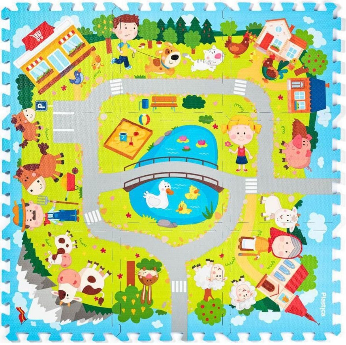 Pěnové Puzzle Vesnice 9 ks - obrázek 1
