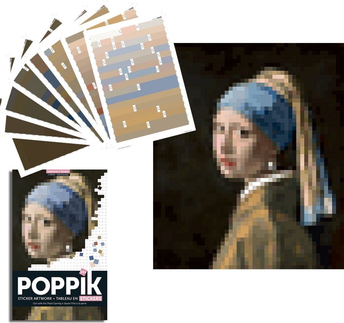 Poppik Samolepkový plakát Dívka s perlovými náušnicemi - obrázek 2