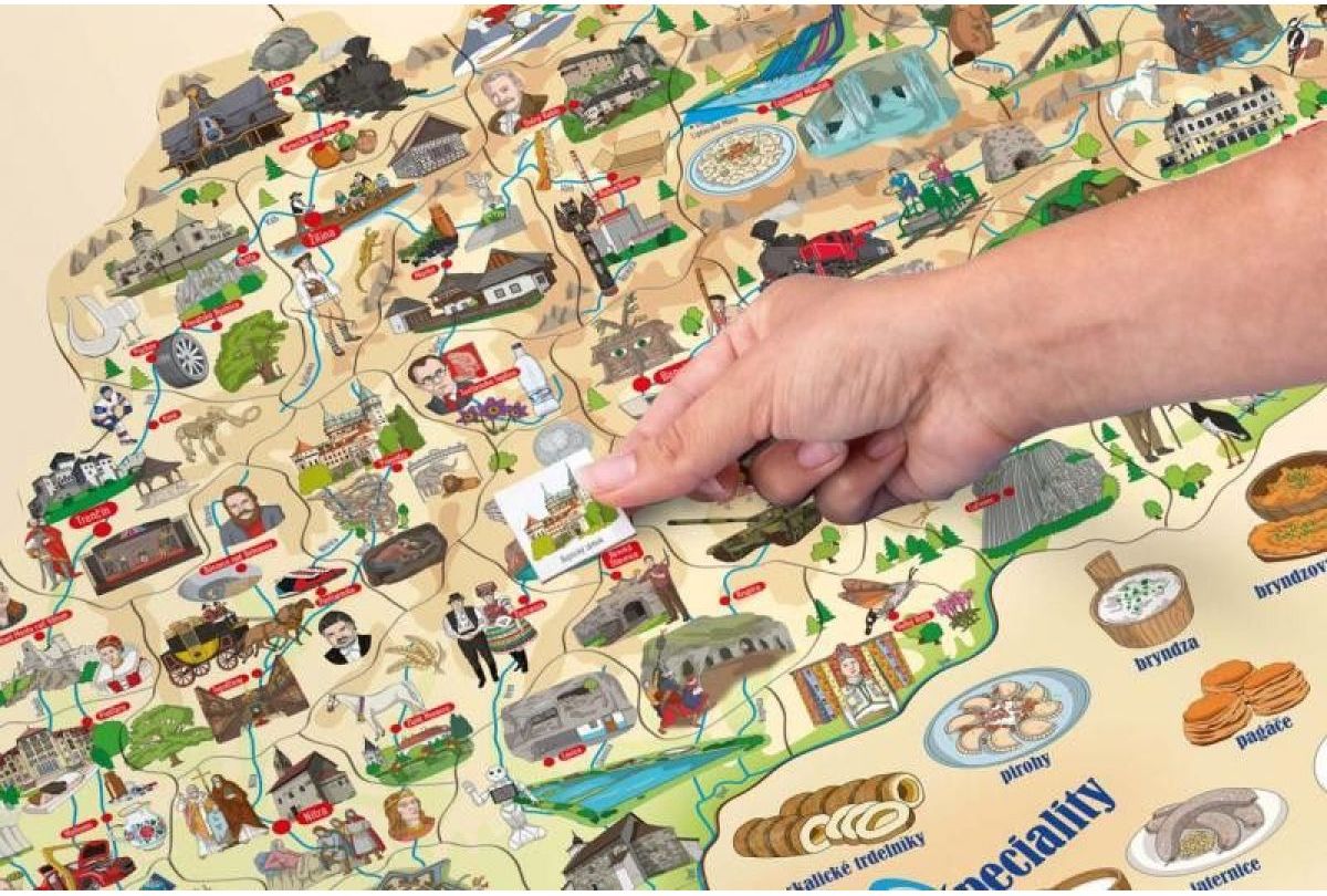 Woody Magnetická mapa Slovenska s obrázky a společenská hra 3v1 - obrázek 3