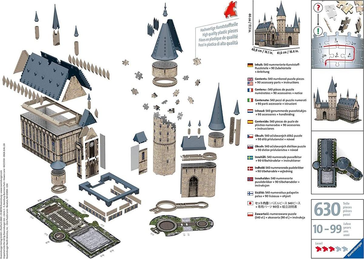 Ravensburger 3D Puzzle Harry Potter Bradavický hrad 540 dílků - obrázek 2