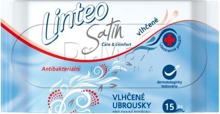 Linteo Satin vlhčené ubrousky antibakteriální 15 ks - obrázek 1
