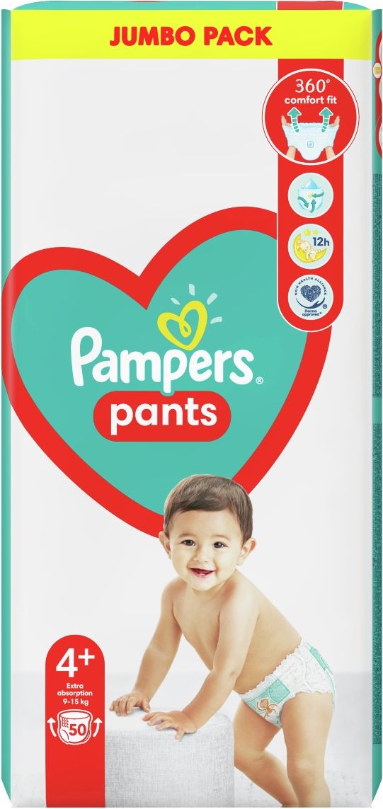 Pampers Pants Maxi+ 4+ 9-15 kg Jumbo Pack 50 ks - obrázek 1