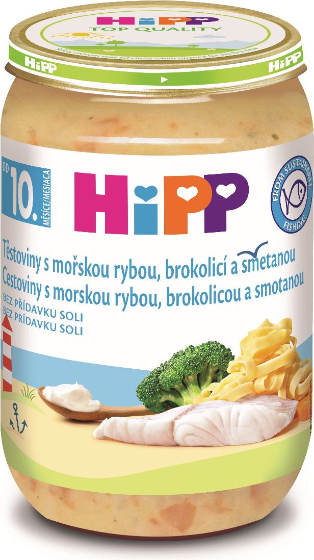 HiPP Těstoviny s mořskou rybou brokolicí a smetanou 220 g - obrázek 1