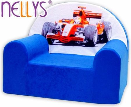 Dětské křesílko/pohovečka Nellys ® - Formule v modrém - obrázek 1