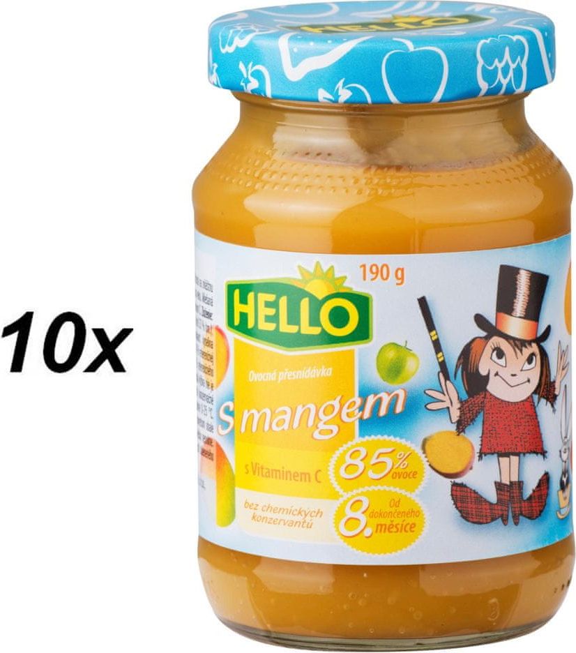 Hello Ovocná přesnídávka s mangem a vitamínem C 10x190g - obrázek 1