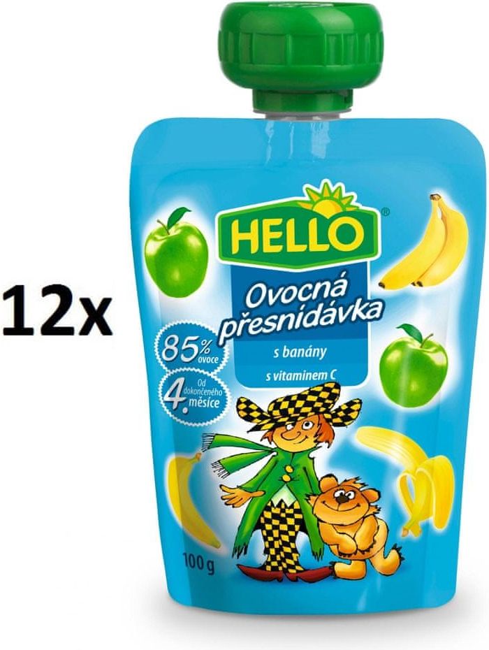 Hello Ovocná kapsička s banány 12x100g - obrázek 1