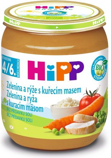 HiPP BIO Zelenina a rýže s kuřecím masem - 6x125g - obrázek 1