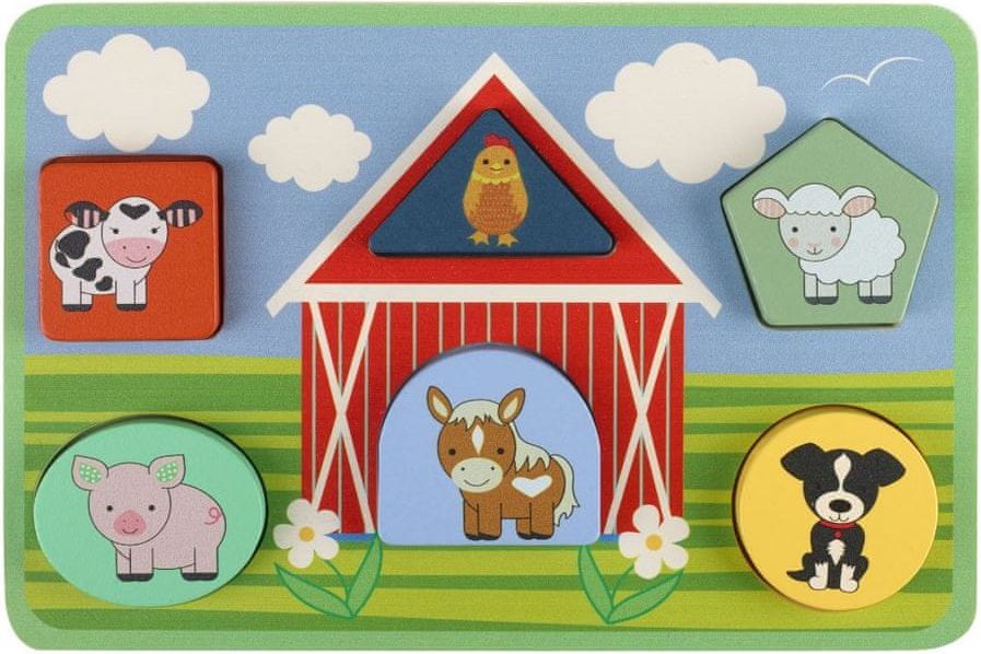 Orange Tree Toys Puzzle farma / Farm Animals Shape Puzzle - obrázek 1