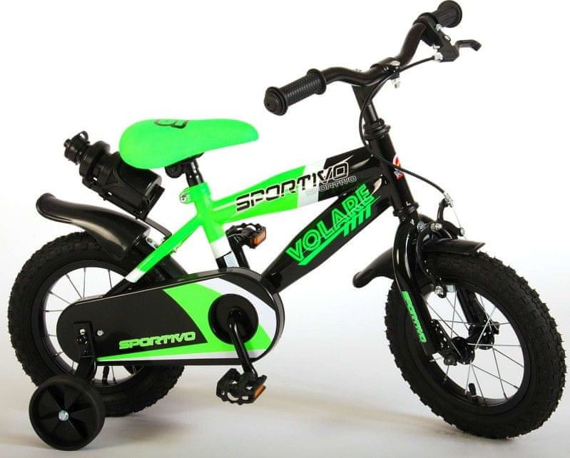 Volare Dětské kolo pro chlapce Sportivo Neon Green Black 12 " - složený na 95% - obrázek 1