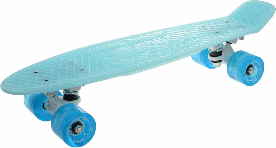 Sulov Penny board 22" BURN RIDER modrý fosforeskující, blikající kolečka - obrázek 1