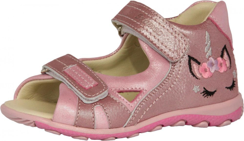 Szamos dívčí kožené sandály 4319-40183 25 růžová - obrázek 1