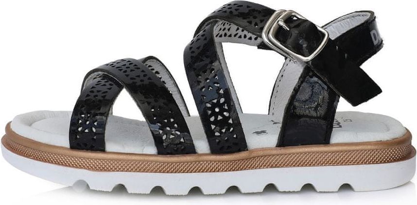 D-D-step dívčí kožené sandály AC63-912A 26 černá - obrázek 1