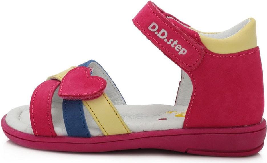 D-D-step dívčí kožené sandály K03-789 25 růžová - obrázek 1