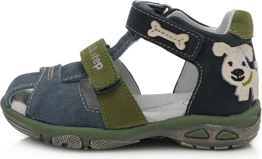 D-D-step chlapecké kožené sandály AC290-612 19 tmavě modrá - obrázek 1