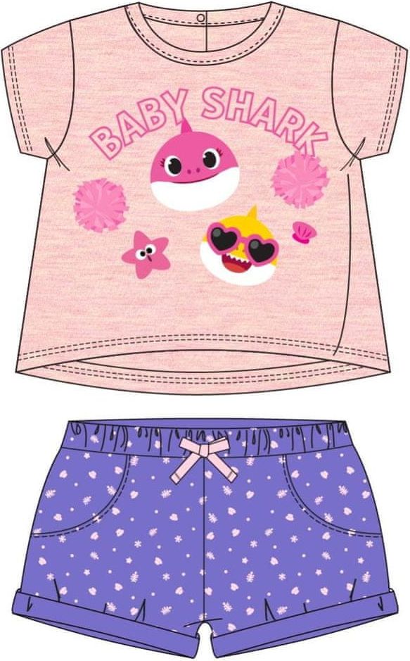 Disney dívčí set tričko a kraťasy Baby Shark 2200006961 80 růžová - obrázek 1