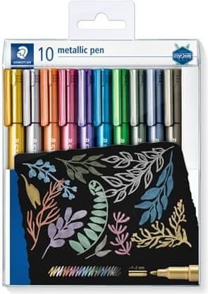 Staedtler Dekorační popisovače "Design Journey Metallic Pen", 10 barev, 1-2 mm,kuželový hrot, 8323 T - obrázek 1