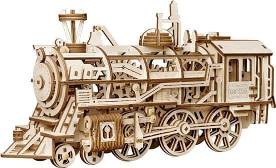 Robotime Robotime 3D dřevěné mechanické puzzle Parní lokomotiva 350 dílků - obrázek 1