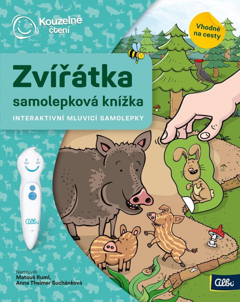 Albi KOUZELNÉ ČTENÍ Samolepková knížka Zvířátka - obrázek 1