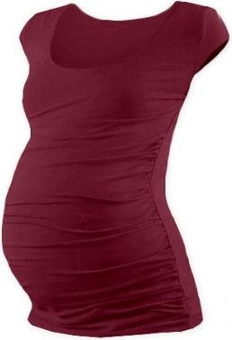 Těhotenské triko mini rukáv JOHANKA - bordo , Velikosti těh. moda S/M - obrázek 1
